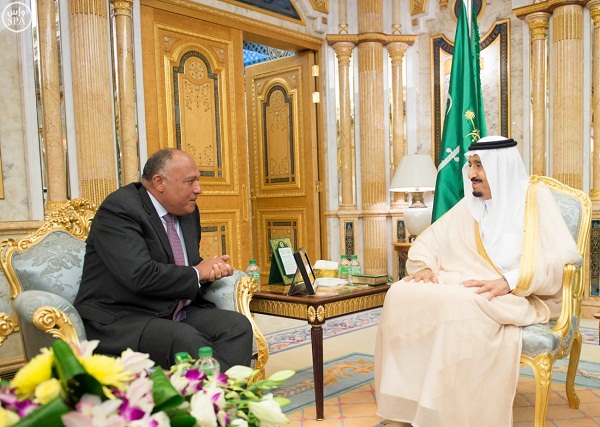 الملك سلمان يستقبل وزير الخارجية المصري