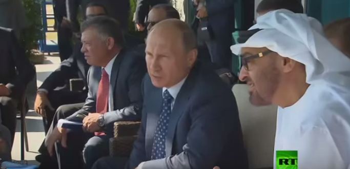 #تيوب_المواطن :بوتين وعبد الله الثاني وآل نهيان يشاهدون عرض ماكس للطيران