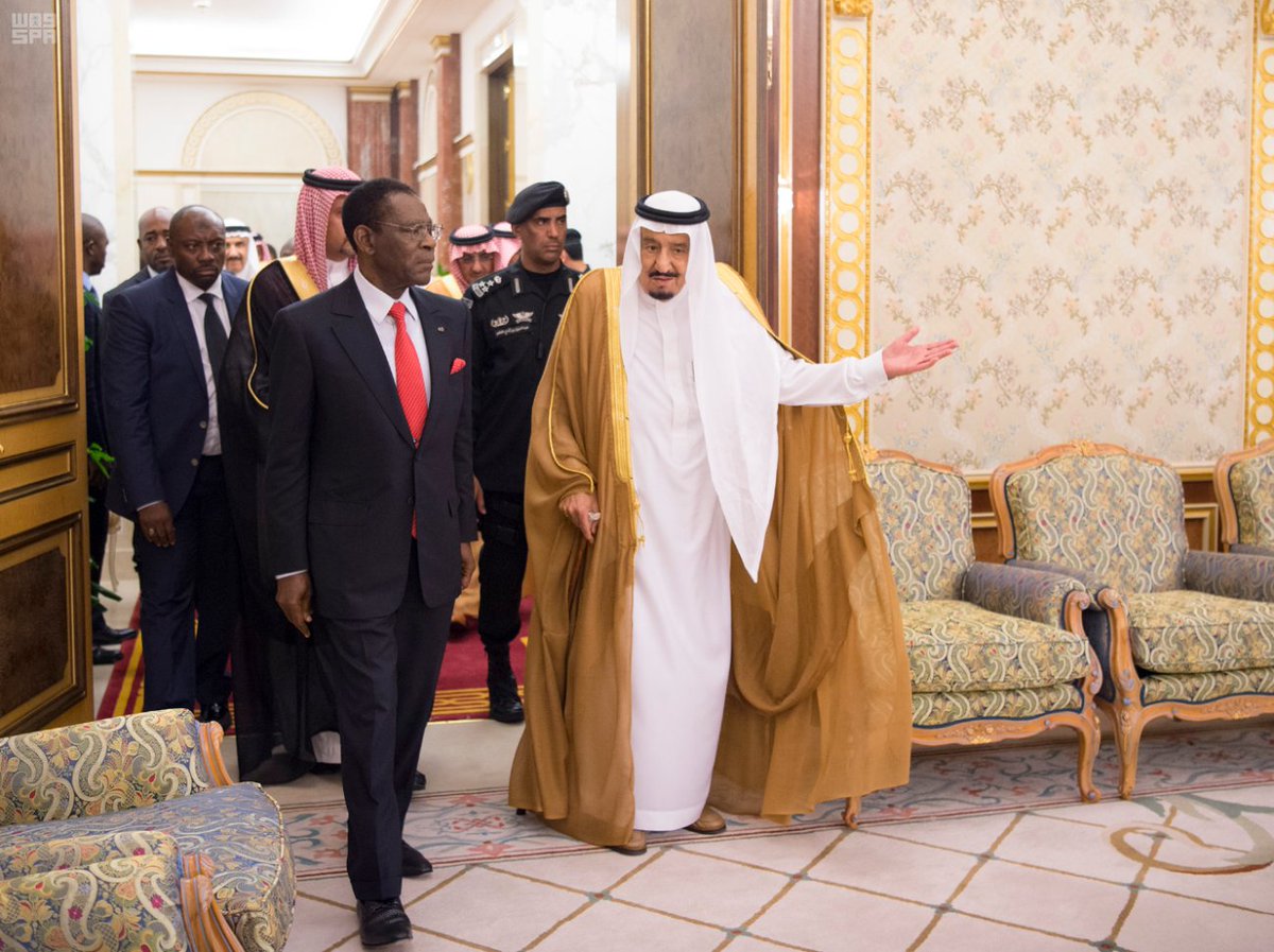شاهد.. لقطات من لقاء الملك سلمان مع رئيس غينيا الاستوائية