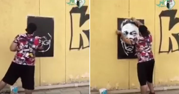 بالفيديو.. فنان سعودي يرسم المولد بالمقلوب