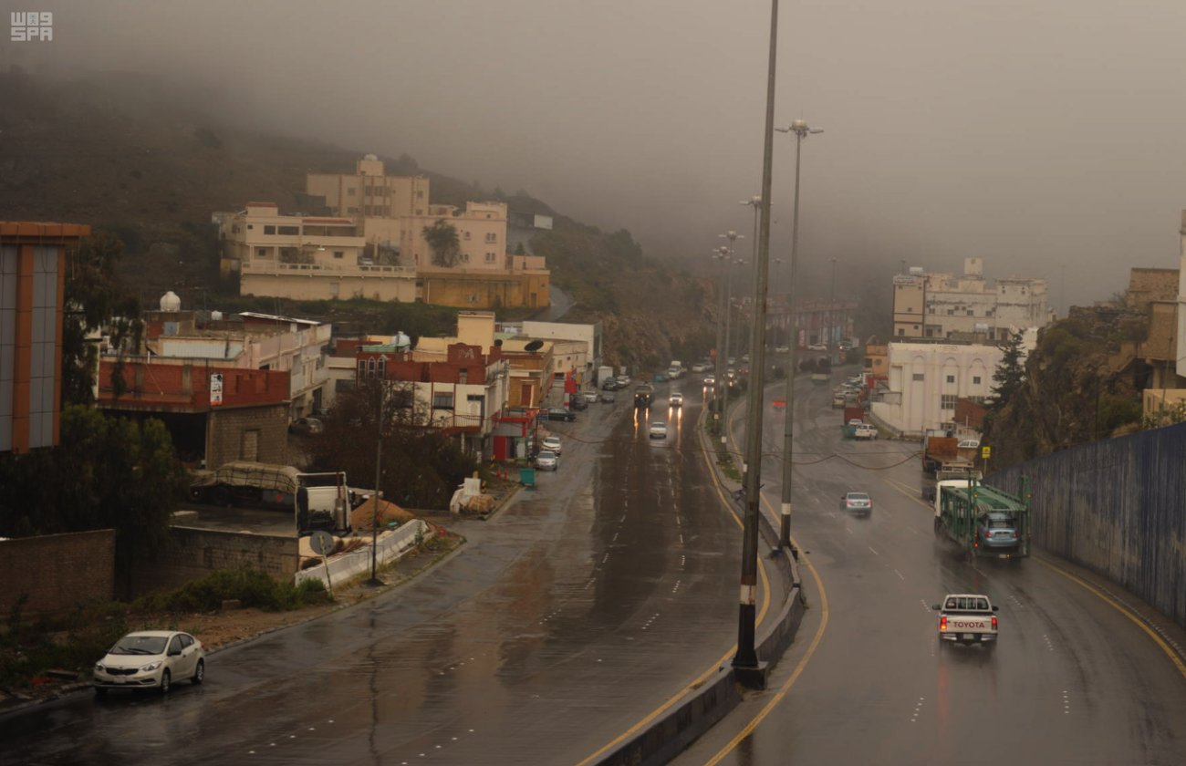 بالصور.. أمطار متفرقة على منطقة الباحة