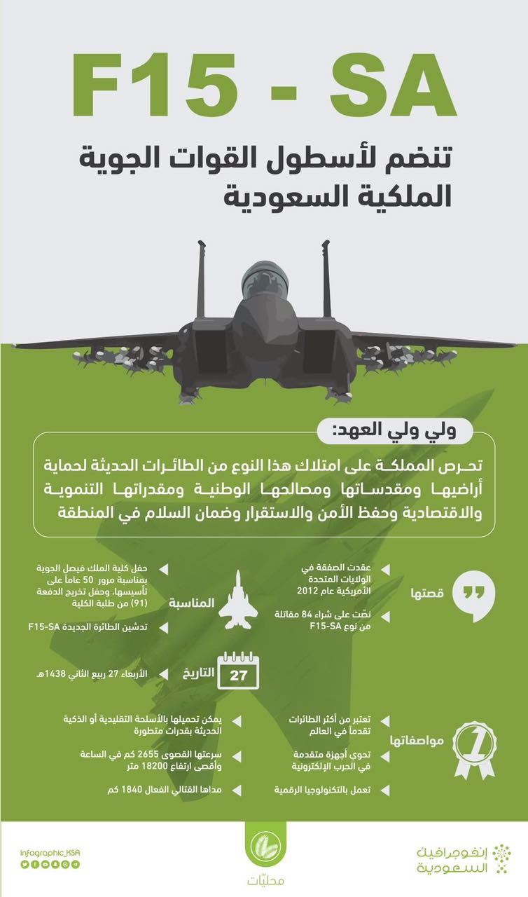 إنفوجرافيك.. كل ما تود معرفته عن الطائرة F15-SA