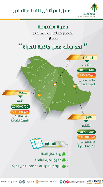 بدء محاضرات حول بيئة عمل المرأة لتعريفها بحقوقها