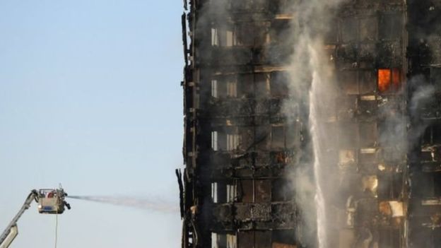 شاهد البث المباشر.. فرق الإطفاء تكافح حريق برج لندن London Tower منذ الصباح