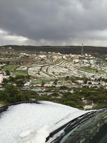 بالفيديو والصور.. البرد يكسو قرية العين بالبياض