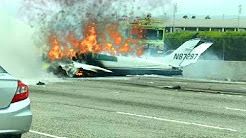 فيديو مروع لتحطم طائرة على طريق سريع في كاليفورنيا