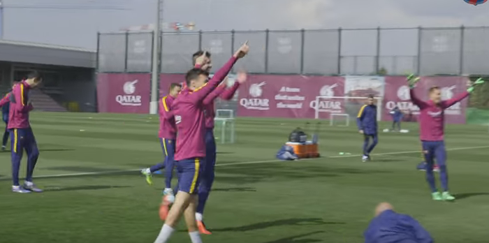 بالفيديو.. مهارات خاصة في تدريب برشلونة