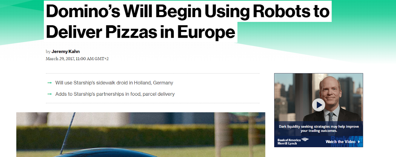 سيارات ذاتيّة القيادة لتوصيل طلبات البيتزا في أوروبا
