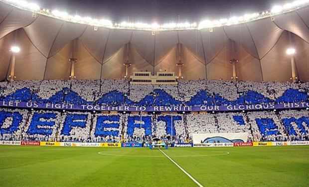 “تيفو” مشترك بين جماهيري #الهلال والأهلي الإماراتي غدًا