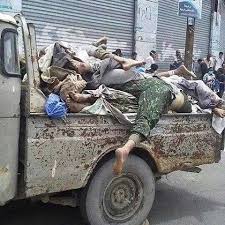 جثث العشرات من ميليشيا الحوثي الإرهابية تصل مستشفى ذمار باليمن