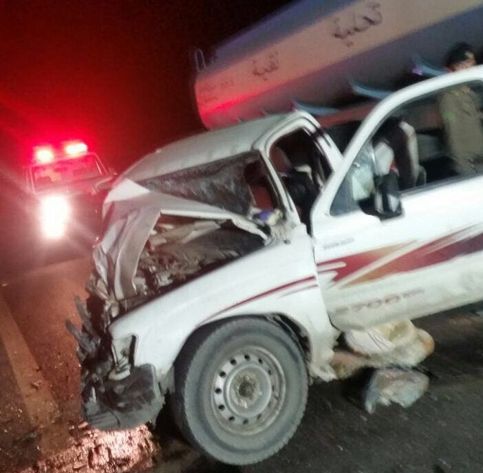 حادث تصادم على طريق عشيرة بالطائف (2)