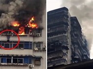 شاهد.. يقفز من الطابق 24 لينجو من حريق
