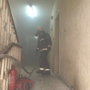 حريق بشقة في الرياض ‫(1)‬