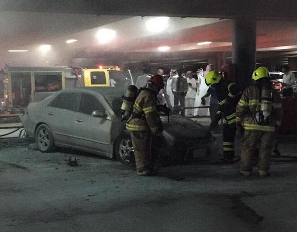 مدني الرياض يسيطر على حريق سيارة في مطار الملك خالد
