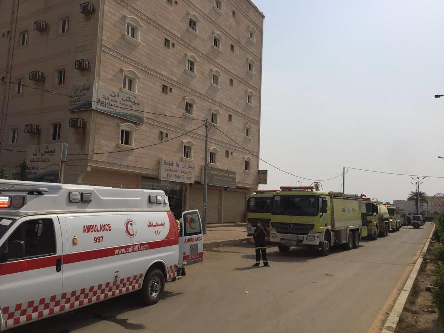 حريق فندق بجازان يصيب 8 أشخاص بينهم طفلان