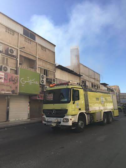 حريق في محل بشارع الصناعة ببريدة
