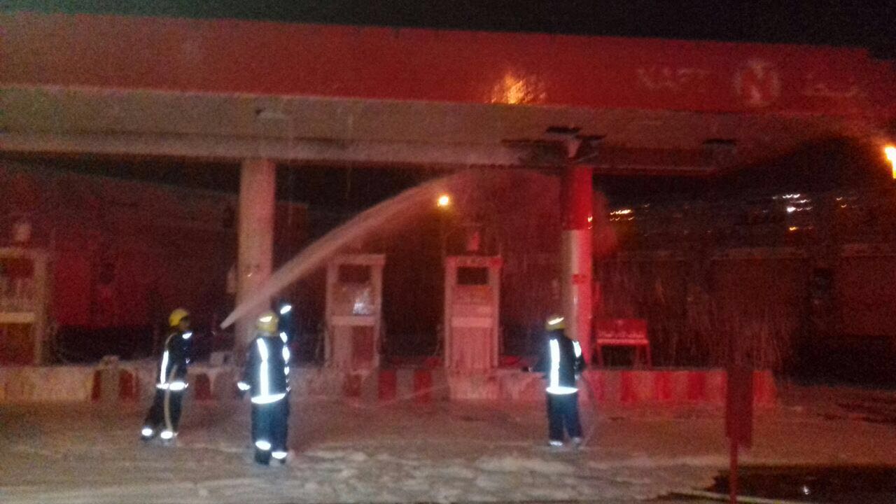 بالصور .. اندلاع حريق هائل بمحطة وقود بالمدينة المنورة
