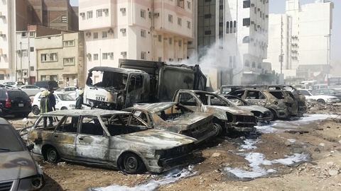 حريق يلتهم 9 سيارات في مكة