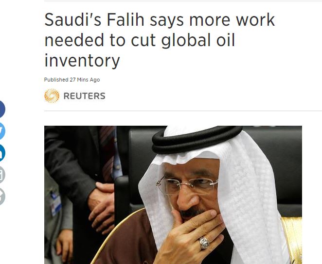 الفالح: مهمة خفض مخزونات النفط لم تنته وهناك ارتياح عالمي لاستراتيجية الإنتاج