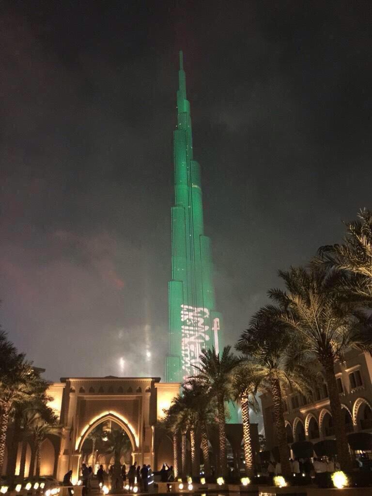 شاهد.. كيف شاركت #دبي #السعودية احتفالها بـ #اليوم_الوطني