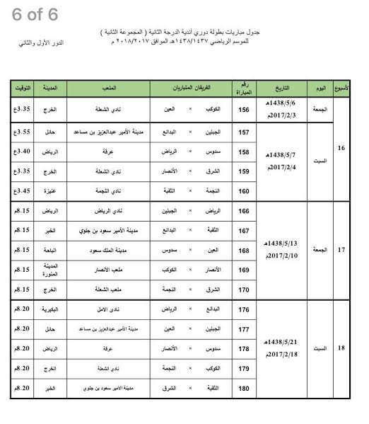 دوري الدرجة الثانية10