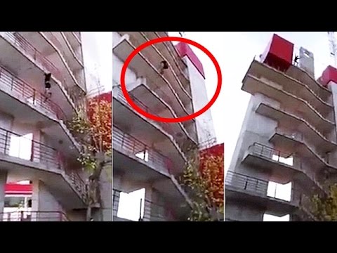 بالفيديو.. رجل إطفاء يتسلق 9 طوابق في أقل من دقيقة