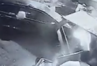 شاهد بالفيديو.. سائق مخمور يقتحم مطعماً بسيارته