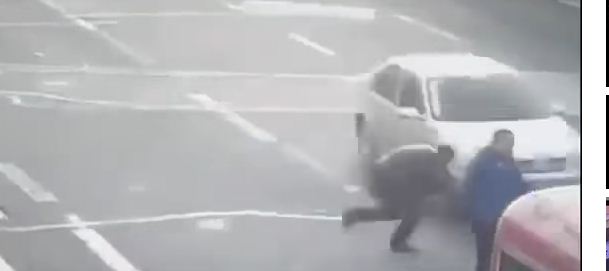 بالفيديو.. يلقي نفسه عمدًا أمام مركبة للحصول على التعويض