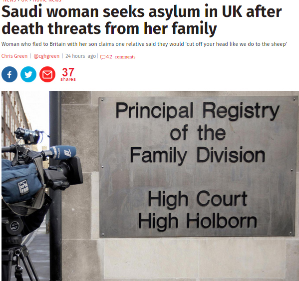 سعودية هربت بطفلها إلى بريطانيا: هُددت بقطع رأسي كالشاة!