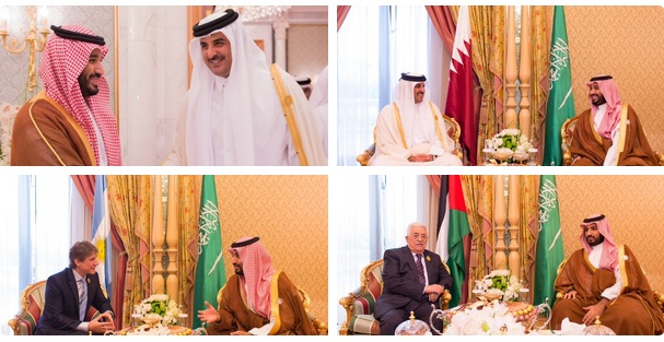 #ولي_ولي_العهد يلتقي أمير #قطر ورئيس #فلسطين ونائب رئيسة #الأرجنتين