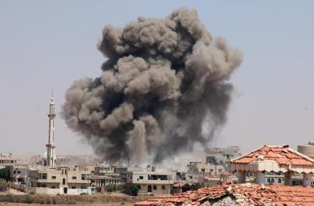 15 إصابة جراء قصف بشار لبلدة عين ترما بغاز الكلور السام