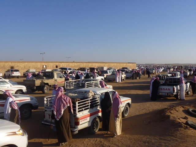 سوق الأغنام بحائل يكتظ بالباعة والمشترين قبل عيد الأضحى