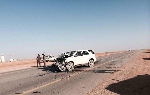بالصور.. إصابة خمسة سعوديين وسوريين في حادث قرب روضة هباس