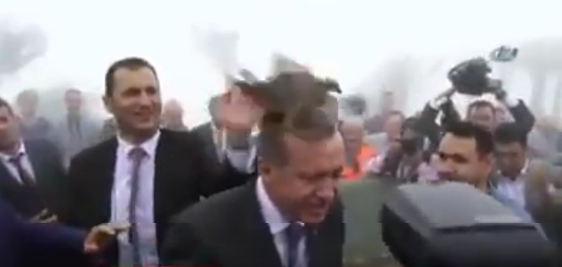 #تيوب_المواطن :طائر يهبط على رأس “أردوغان”
