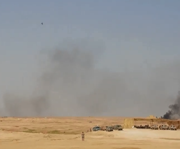 شاهد بالفيديو..  طائرات حربية تقذف صورايخ بميدان #رعد_الشمال