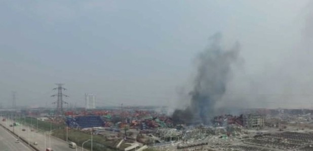 #تيوب_المواطن :طائرة من دون طيار تصور آثار انفجار مستودع تيانجين في الصين