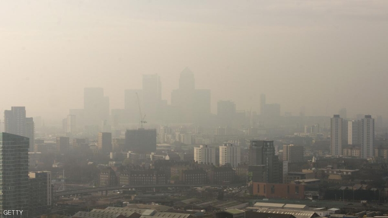 Mandatory Credit: Photo by Geoff Pugh/REX Shutterstock (3686027a) The view of the City of London through the smog from the ArcelorMittal Orbit in the Olympic Park Pollution in London, Britain - 02 Apr 2014