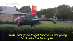 بالفيديو.. قائد مروحية يهبط ليطلب وجبة ماكدونالدز