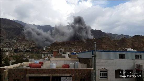 التحالف يشن غارات هي الأعنف على مواقع الحوثيين في تعز