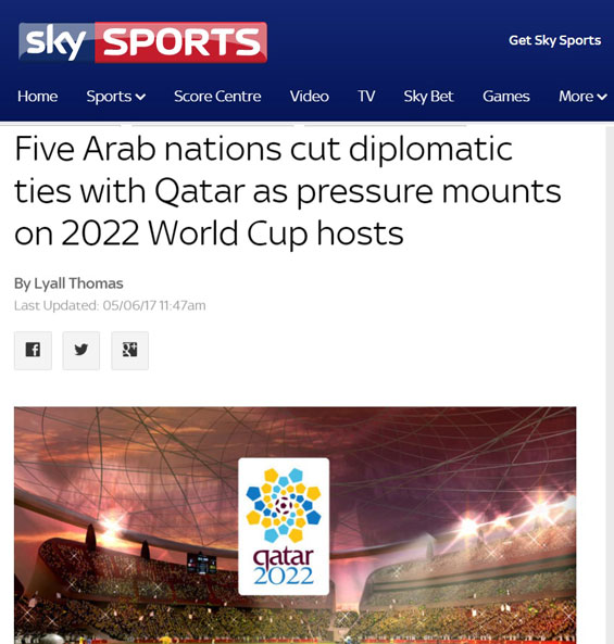 سكاي سبورتس: قطر مُهددة بفقدان تنظيم مونديال 2022