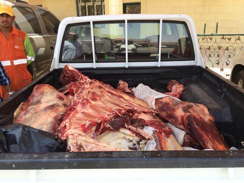 بلدية #الخرج تصادر 500 كيلو من اللحوم الفاسدة