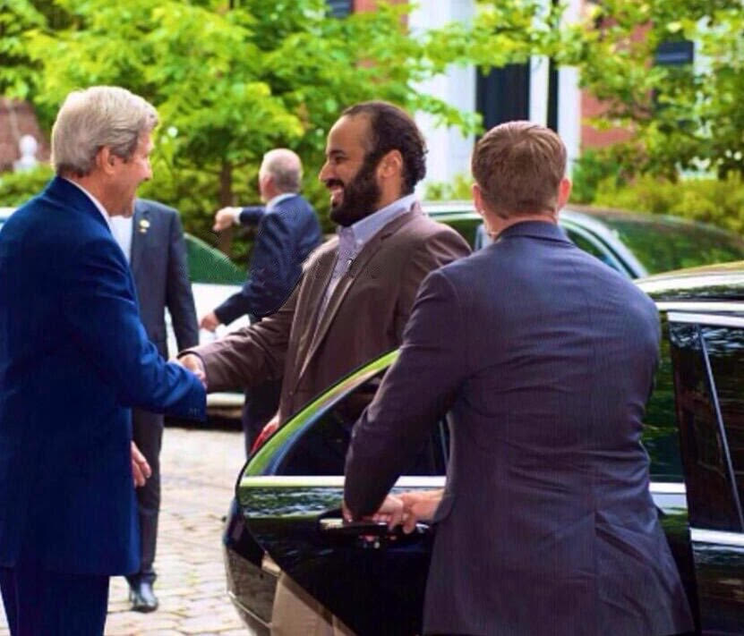 شاهد .. لقطات من استقبال وزير الخارجية الأمريكي لولي ولي العهد