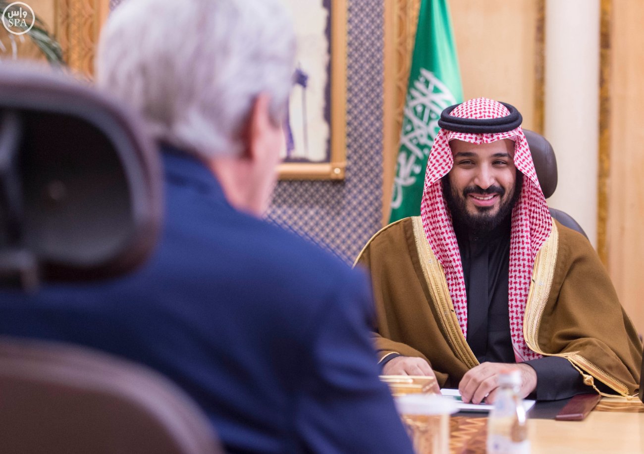 محمد بن سلمان يجتمع بوزير الخارجية الامريكي جون كيري