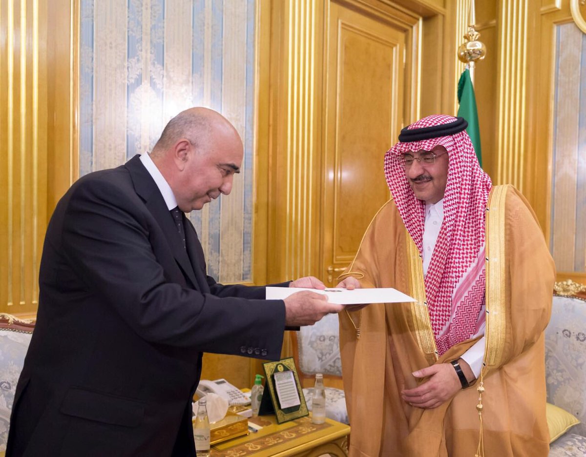 بالصور.. نائب الملك يتسلم رسالة لخادم الحرمين من رئيس تركمانستان
