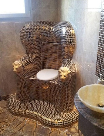 بالصور.. رئيس أوكرانيا الهارب يمتلك مرحاضاً من الذهب