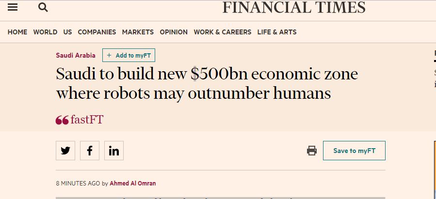 مشروع نيوم العملاق.. عندما تفوق الروبوتات أعداد البشر