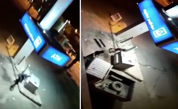 بالفيديو.. مواطن يوثق لحظة سرقة صراف طريب بسيارة ونيت