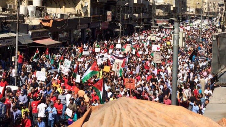 تظاهرات واحتجاجات في الأردن ضد اتّفاق استيراد الغاز من إسرائيل
