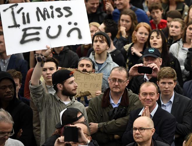 مظاهرات في لند بسبب خروط بريطانيا من الاتحاد الاروربي ‫(160725430)‬ ‫‬