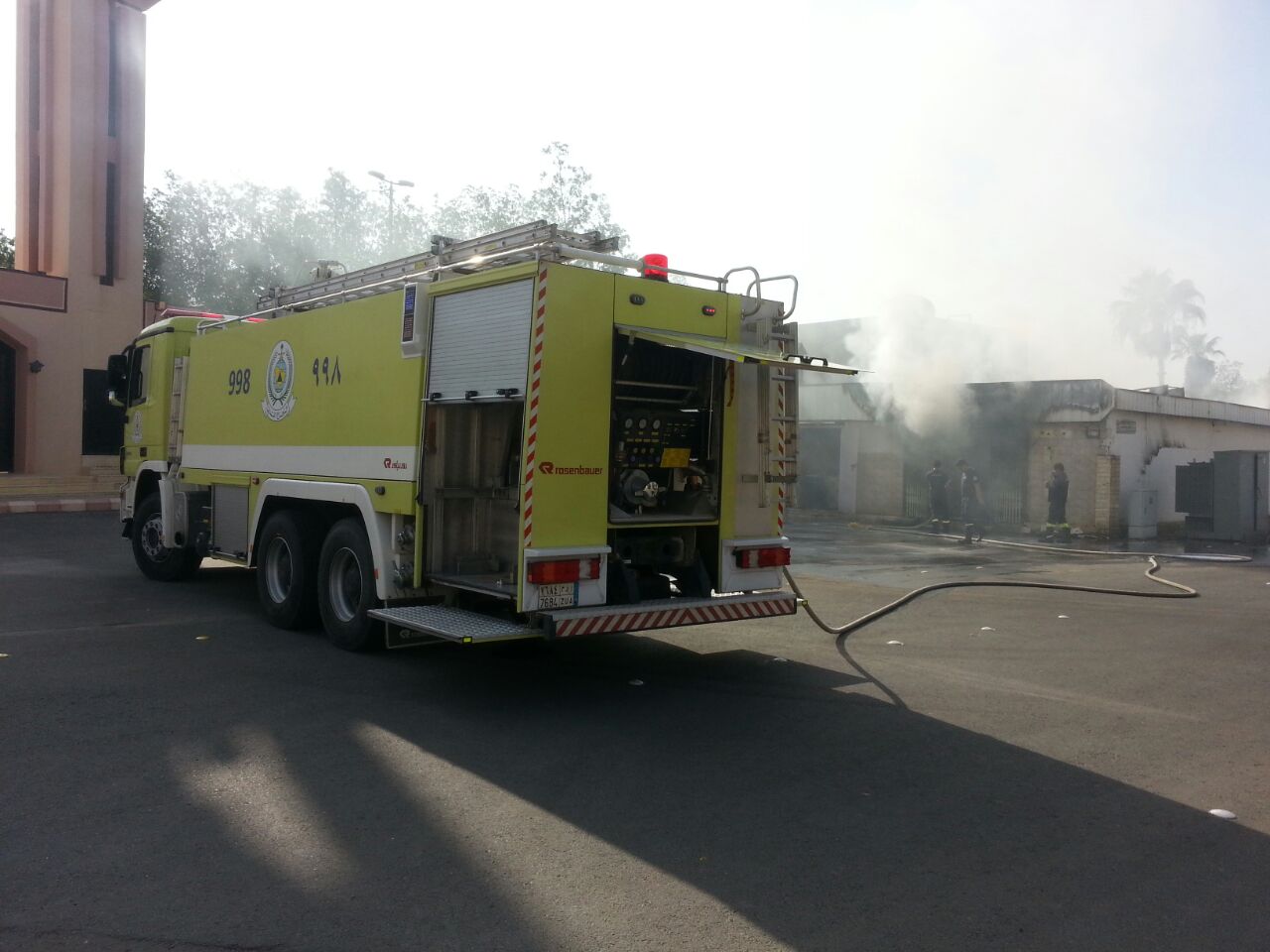 حريق بمستودع حديقة الأندلس بنجران